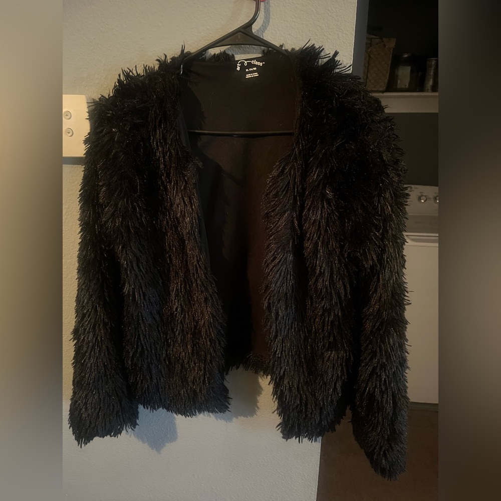 Girls black fur